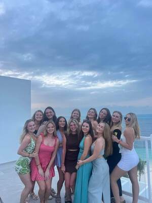 Reinhart and her friends in Cancún
