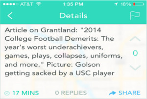 Yik Yak about Golson being sacked