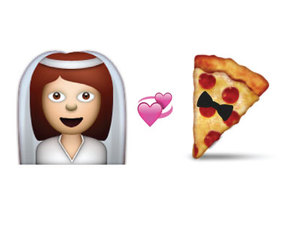 Wedding emoji and pizza