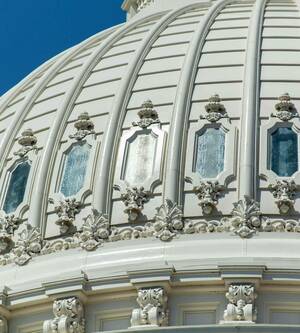 Dome United States Capitol Sunlight Blue Sky Washington Dc 1