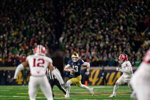 Riley Leonard in the first round of the CFP