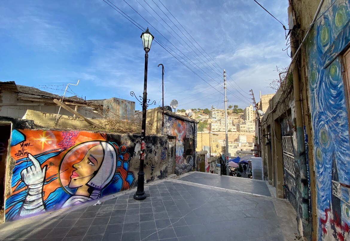 Street art in Jabal al-Weibdeh, a neighborhood in Downtown Amman, Jordan.
